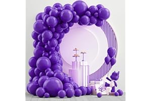 NISOCY Purple Balloon Garland Kit, 102PCS 18In 12In 10In 5In Dark Purple Balloons with Different Sizes for Baby Shower, Birthday Celebrations, Engagement, and Wedding Decorations