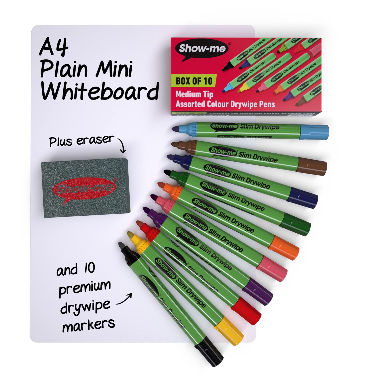 Show-me A4 Plain Mini Whiteboard Kit