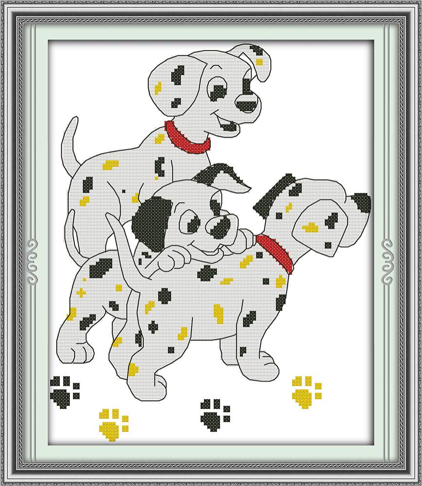 Cross Stitch Kits, Three Dalmatians Dogs Animals Awesocrafts Easy Patterns Cross Stitching Embroidery Kit Supplies Christmas Gifts, Counted (Dogs, Counted)