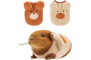 KAMA BRIDAL 2 Pack Guinea Pig Clothes Rabbit Warm Vest Chihuahua Sweater Flannel Fleece Pet Costume T-Shirt for Small Animal Kitten Ferret Chihuahua Puppy