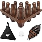 TORPSPORTS Tabletop Shuffleboard Bowling Pin Set Portable Shuffleboard Bowling Pin Game,Solid Wood Shuffleboard Bowling Curling Games- Easy Carry