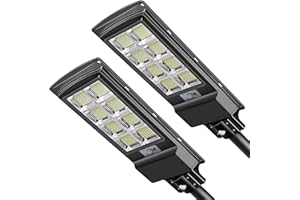 KingHe Solar Street Lights Outdoor: Dusk to Dawn Solar Parking Lot Lights with 3 Modes Motion Sensor Remote Control, 6000K 336 LEDs Commercial Solar Lights for Outside, Yard, Garage, Barn, Driveway