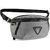 HIKEMAN Crossbody Fanny Pack for Men Hiking Waist Packs Multifunctional Outddoor Chest Bag Attached to Any Backpack Carry Fanny Pack for Walking Traveling Casual Cycling Running Hiking (Grey)