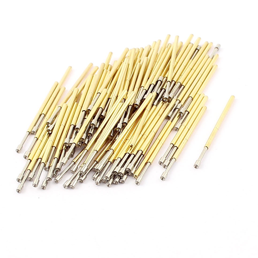 Sourcingmap 100Pcs P100A 1.5mm Dia Concave Tip Spring Loaded Test Probes Pin 33mm