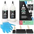 Arteza Decoupage Glue Refill Kit, 1 Gloss- and 1 Matte-Finish Glue, 16-oz Bottles, 3 Foam Brushes, 3 Pairs of Gloves, Art Supplies for Decoupaging on Glass and Furniture, with Fabric and Tissue Paper