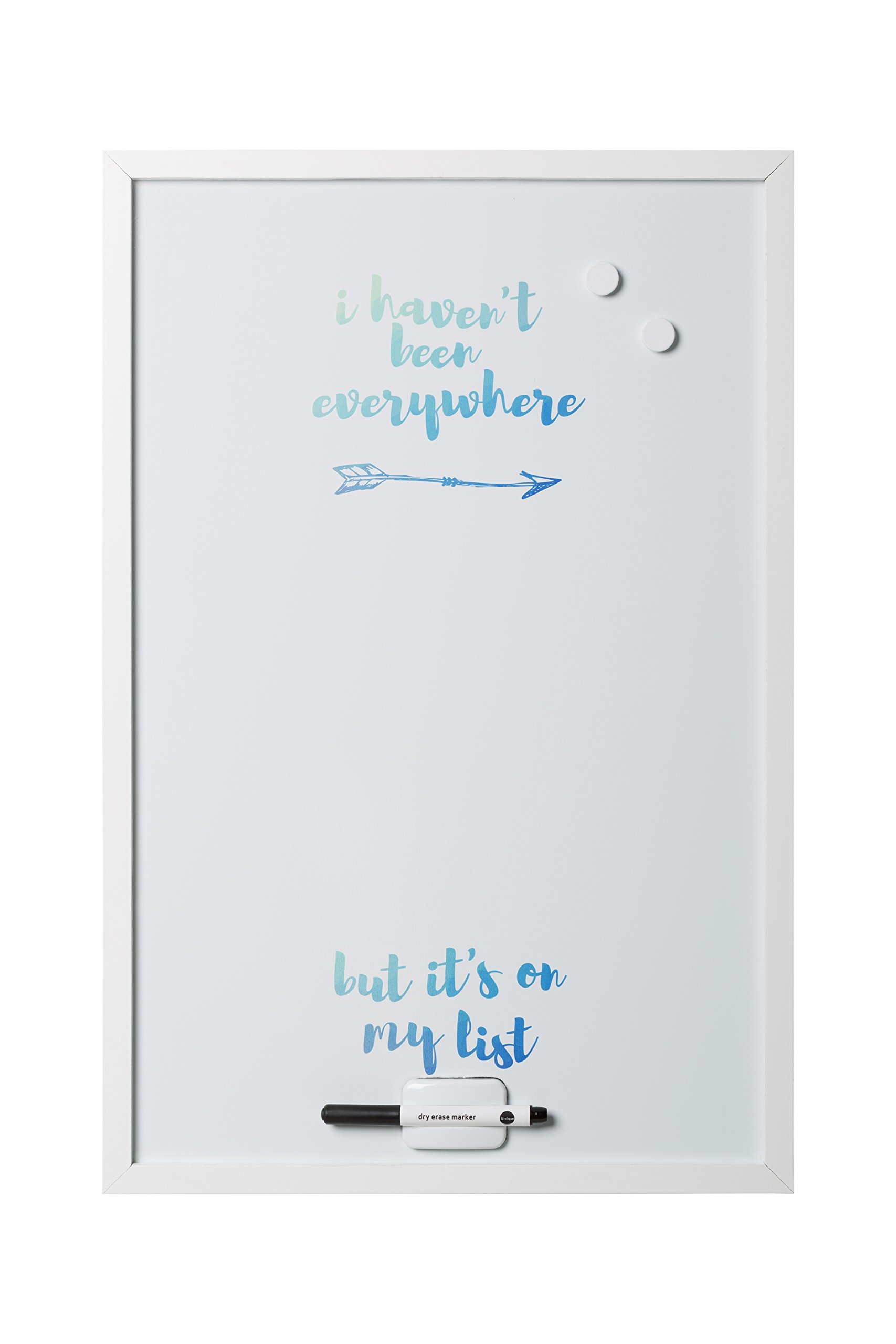 Bi-Office, whiteboard polygon hot air balloon "We travel not to escape life but for life not to escape us", magnetic, dry wipe, white MDF frame, 40 x 60 cm