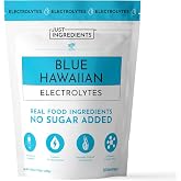 JUST Ingredients Blue Hawaiian Electrolyte Mix - No Sugar - 30 Servings | Vegan, Gluten Free, 5 Key Minerals, 3:1 Potassium Sodium Ratio, No Sugar Added, Monk Fruit Stevia, 365 Day Shelf Life