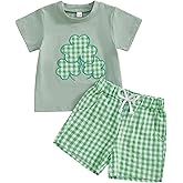 Gureui St Patricks Day Baby Boy Outfit Short Sleeve T Shirt Shorts Toddler Infant Spring Summer Clothes