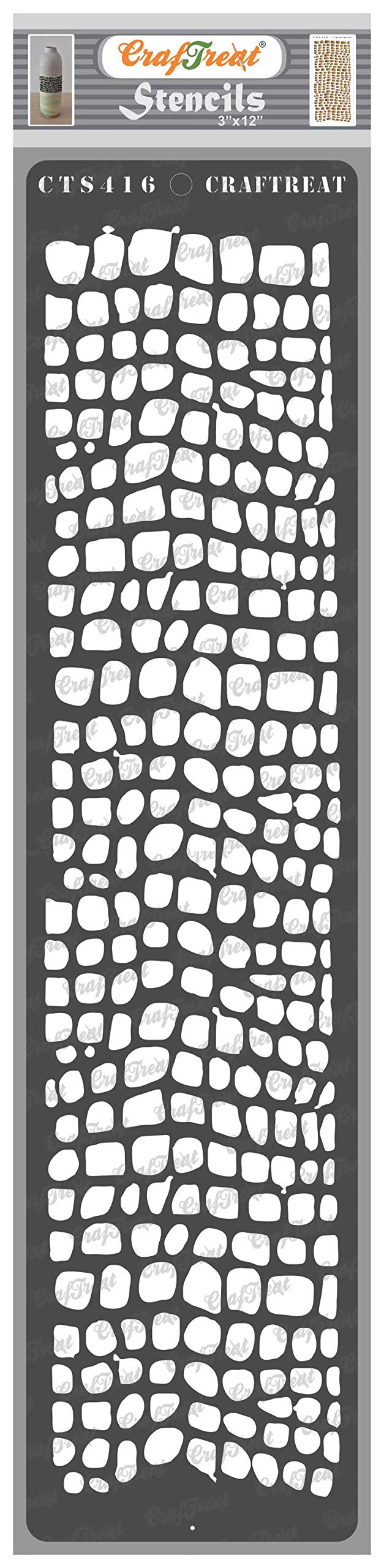 CrafTreat Reusable Snake Skin Stencil for Painting on Wood, Canvas, Paper, Fabric, Floor, Wall and Tile - Snake Skin - Size:3x12 Inch - DIY Art and Craft Stencils for Borders - Animal Skin Stencil