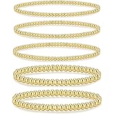 The Budsea Gold Bracelets for Women 14K Gold Plated Beaded Bracelets Stretch Stackable Sets Bohemian Adjustable Gold Jewelry