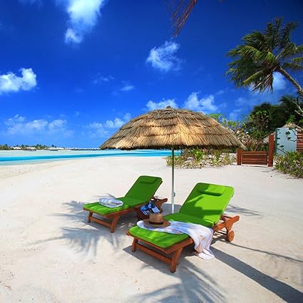 I-Choice 6.5 ft Outdoor Beach Sand Umbrella Large Tropical Palapa Thatched Tiki Hut Hawaiian Hula Beach Umbrella Sun Shade Shelter