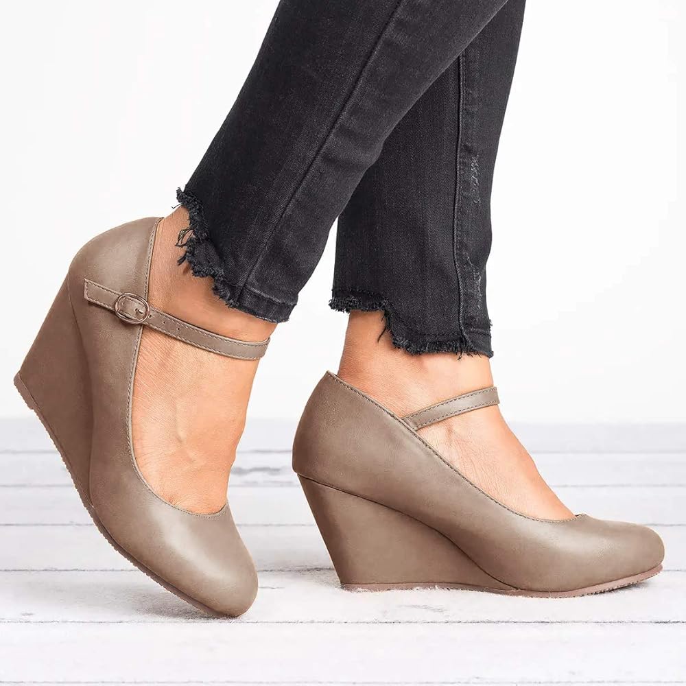 Mary ankle strap wedge Clearance