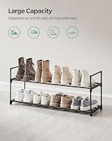 SONGMICS 2-Tier Shoe Rack Storage Organiser 30x92x34 cm Black LSA12BK view 4