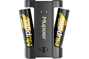Mupoer Rechargeable AA Batteries with Mini Box,3600mWh AA Lithium Batteries 2 Count 1.5V,Double A Batteries Rechargeable High Capacity,Pilas Recargables AA,Reusable Battery Two A Li ion for Blink