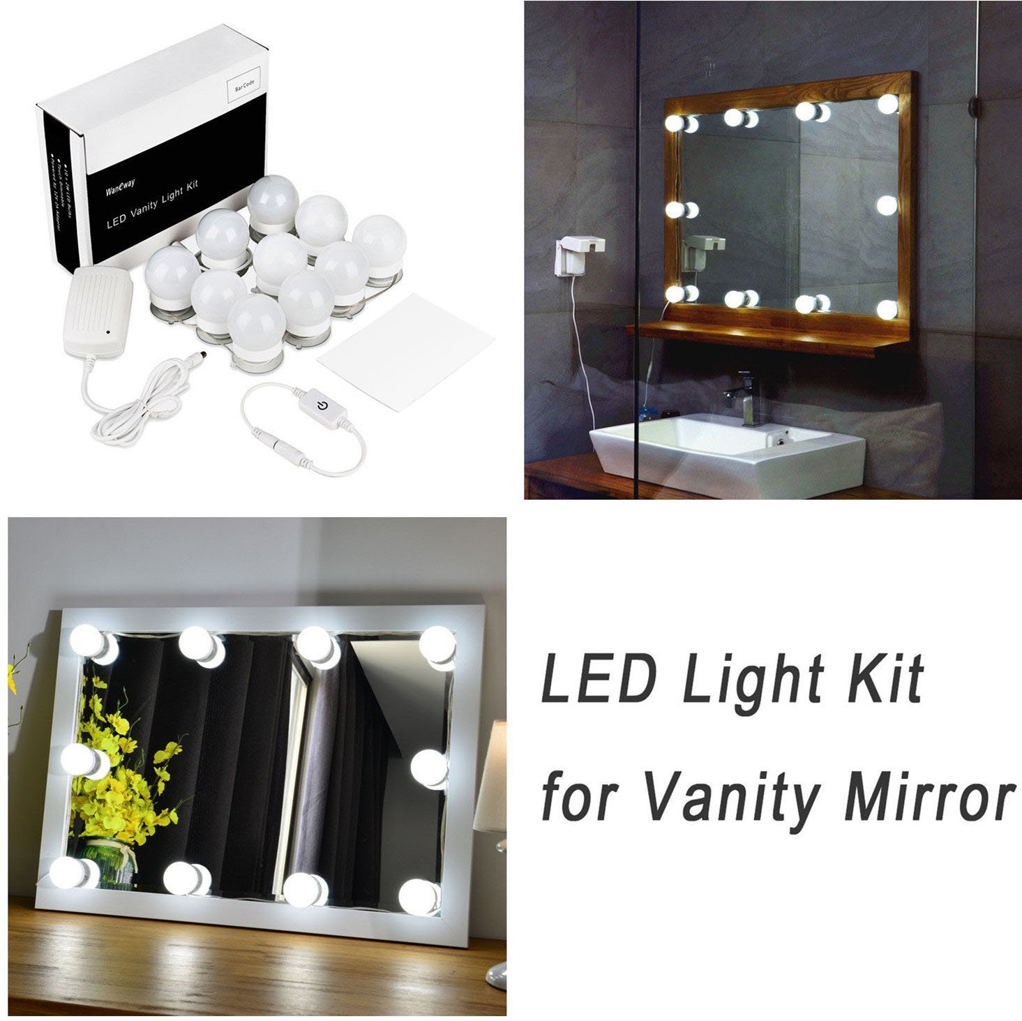 Hollywood Style LED Vanity Mirror Lights Kit for Makeup Dressing Table
