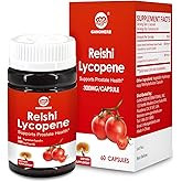 GANOHERB Lycopene Supplement for Men 100mg, Lycopene Capsule with 200mg Reishi Mushroom for Overall Health, 2 Month Supply, Non-GMO & Gluten Free, Vegan, 60 Rapid Release Capsules
