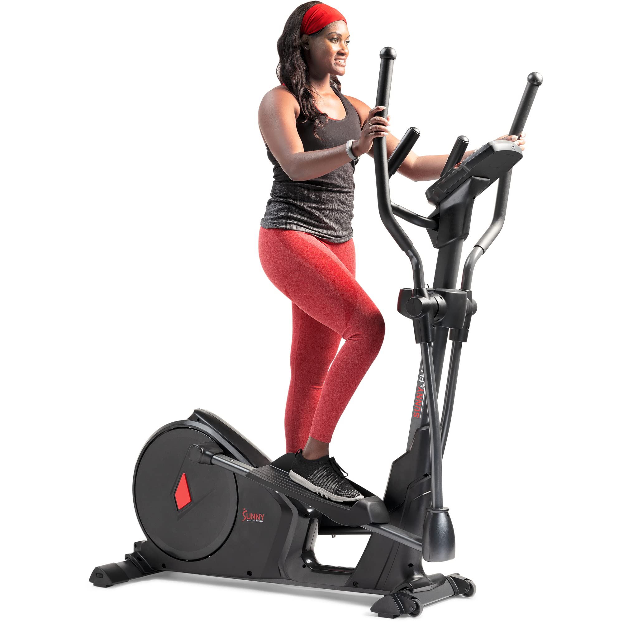 Sunny Health & Fitness Programmable 16 Electro-Magnetic Elliptical Cross Trainer Exercise Machine, Full-Body Cardio Equipment w/ 24 Pre-Built Workouts, 330LB Capacity,Optional Free SunnyFit App Link