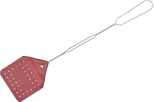 AMISH HANDCRAFTED Amish Valley Products Leather Fly Swatter Handcrafted Wire Handle Flyswatter Choice of Color (Red)