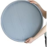 Gurfuy Round Ottoman Table Tray Round-24 - Rustic Wooden Serving Tray for Farmhouse Decorative Oversized Coffee Table Trays Living Room Kitchen Counter Breakfast Grey
