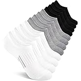 Comfoex 12 Pairs Girls No Show Socks Cotton Non Slip Mesh Low Cut Ankle Invisible Kids Socks With Grips