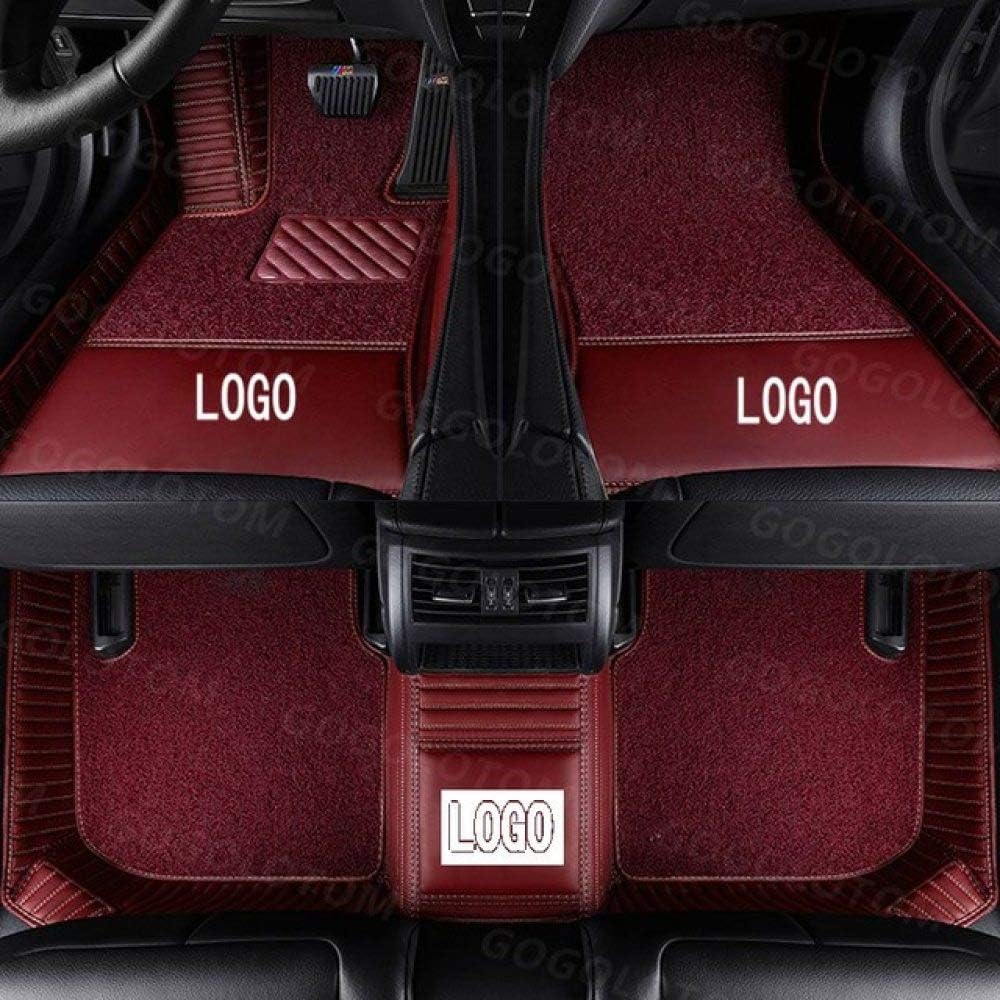 LKJHO Car mat for car floor mats for Ford escort fiesta mondeo Focus Fiesta Edge Explorer Taurus S-MAX F150 Everest mustang Custom accessorie carp,double wine red
