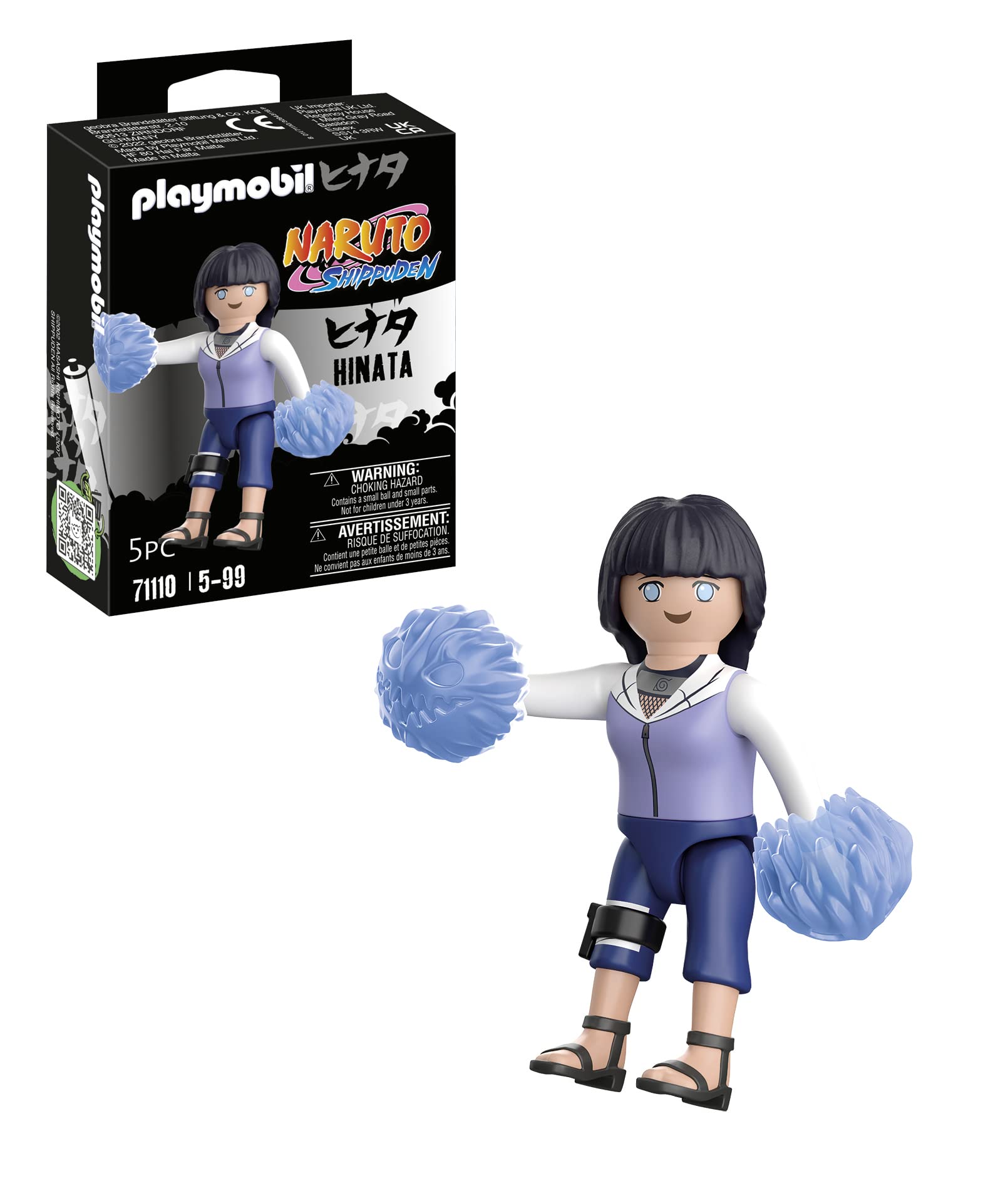 Playmobil 71110 Naruto: Hinata Figure Set, Naruto Shippuden Anime Collectors Figure, Playset Suitable for Children and fans 5+ years