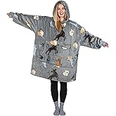 Catalonia Dog Print Oversized Blanket Hoodie Sweatshirt, Wearable Fleece Pullover for Adults Men Women