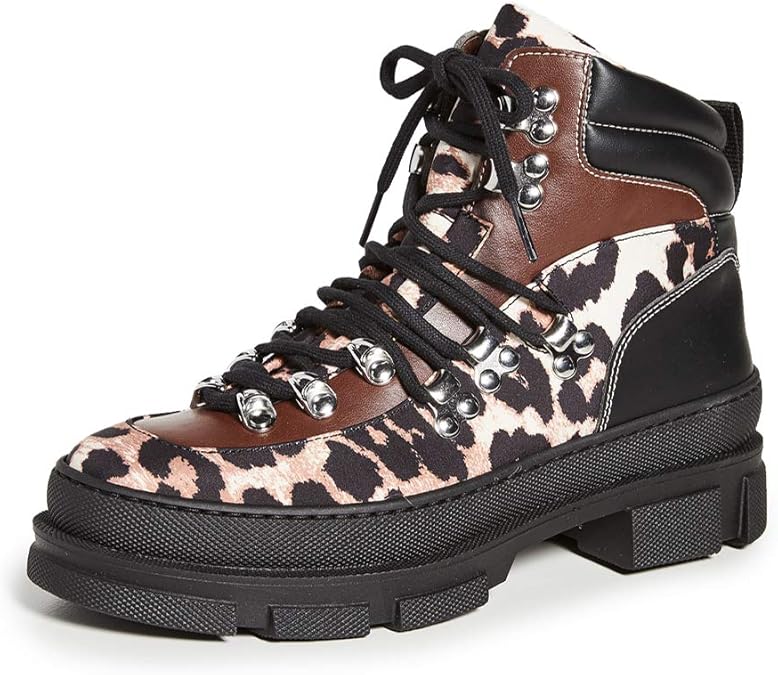 ganni winter hiking shearling boots