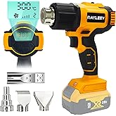 Cordless Heat Gun for Dewalt 20V Battery, 122℉-1022℉ Hot Air Gun with Digital LCD Display, Adjustable Temp & Air Flow, 4 Nozzles for Crafts, Shrinking PVC, Paint Stripping (No Battery)