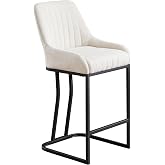 26" H Counter Height Bar Stools Upgraded Anti-Static Linen High-Density Sponge Chairs for Family Kitchen Island and Home Bar
