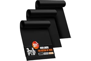 3 Pack Oven Liners for Bottom of Oven, 17x25 Large Heavy Duty Non-Stick Reusable Oven Mat for Electric, Gas, Toaster & Convec