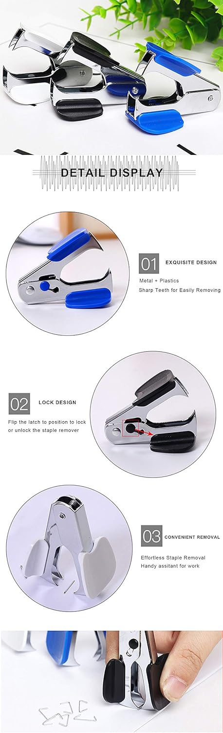 Deli Effortless Desktop Stapler, 40-50 Sheet Capacity, One Finger Touch Stapling, Easy to Load Ergonomic Heavy Duty Stapler, Includes 1500 Staples and Staple Remover : Office Products
