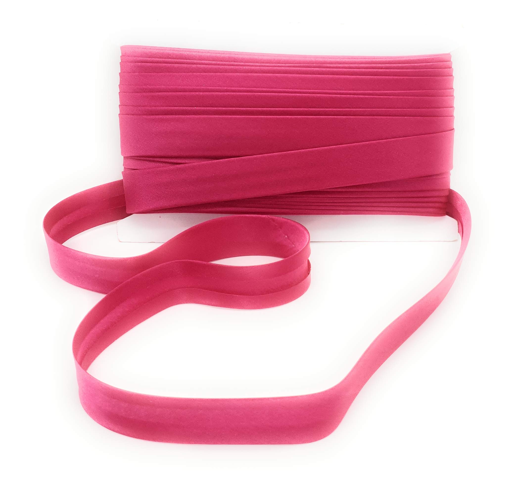 20mm Satin BIAS Binding Available in 16 Colours 23 METRES ROLL by MNJ TRIMMINGS (Pink)
