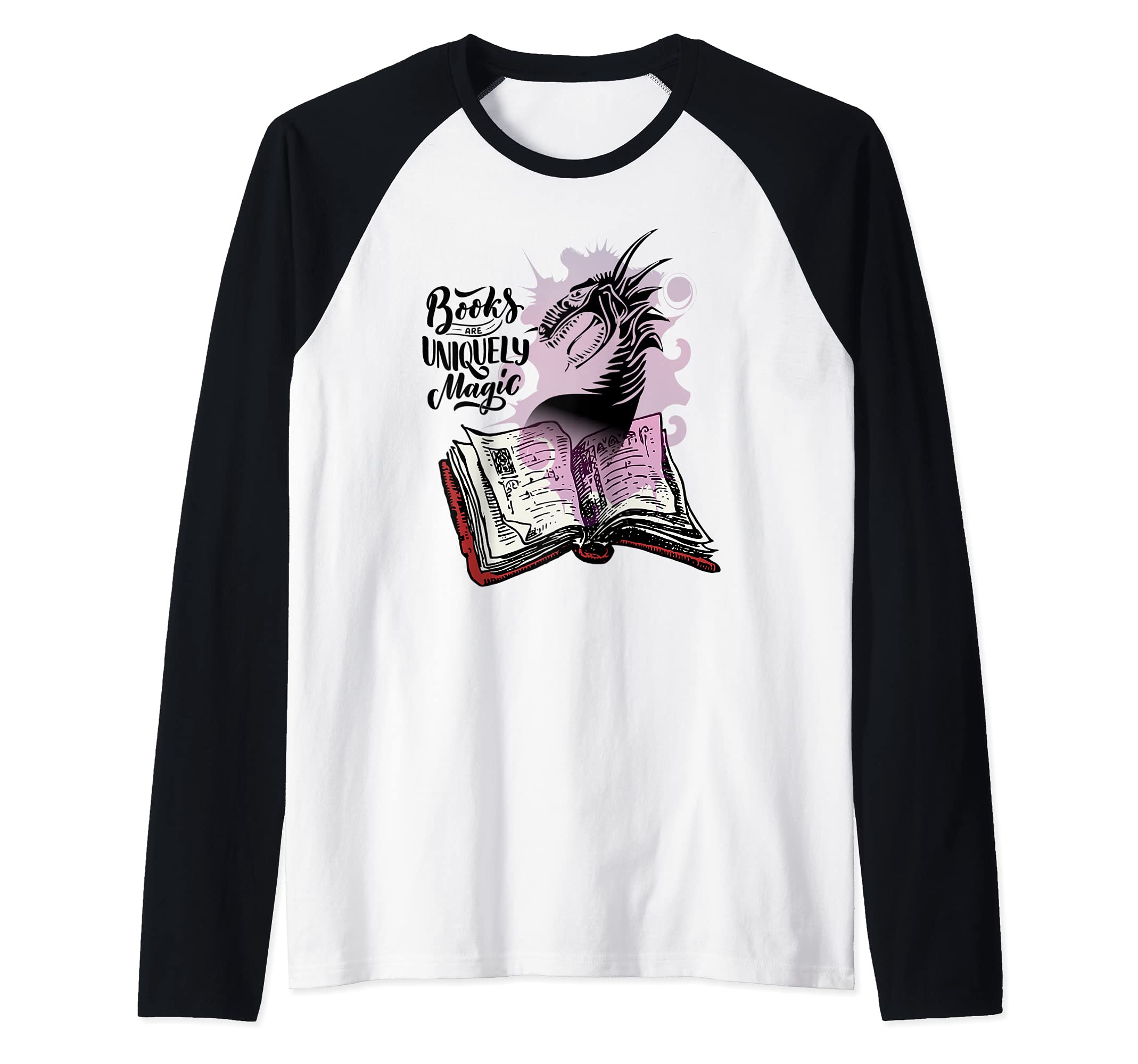 Fantasy Book Readers Books Are Uniquely Magic Writer Author Raglan Baseball Tee