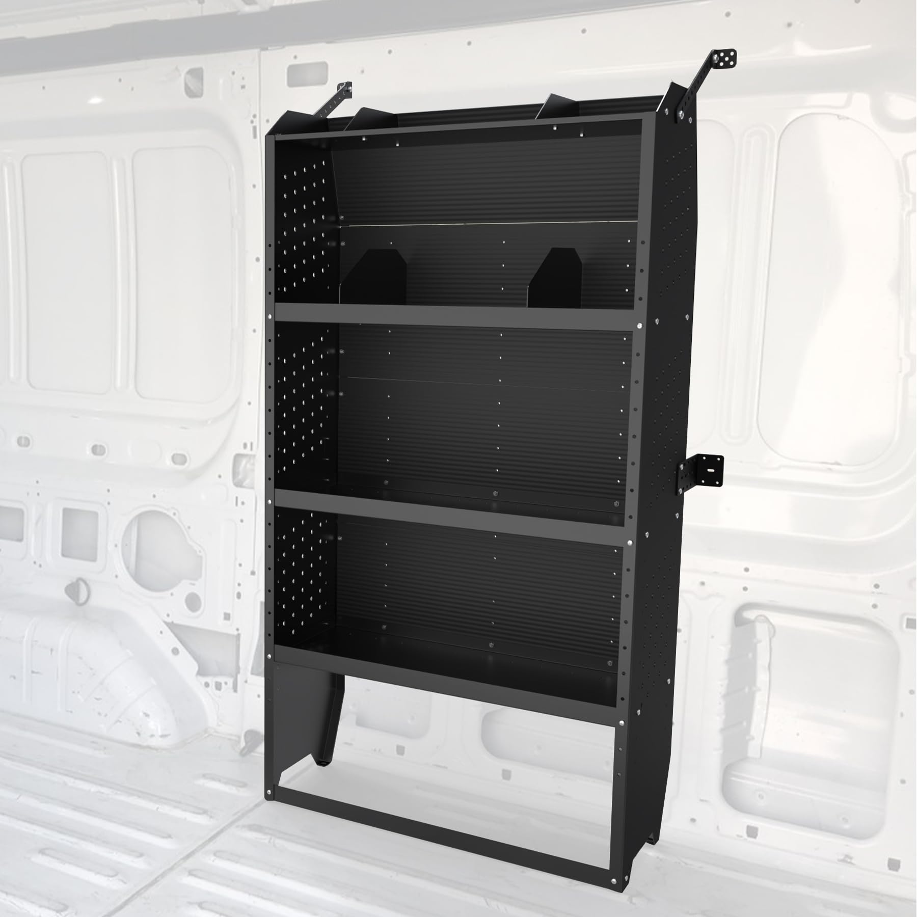 Photo 1 of MELIPRON 32''W x 60''H x 13''D Cargo Van Shelving Fit for Ford Transit, Promaster, Sprinter, Chevy Express Mid/High Roof Steel Cargo Van Shelves Storage