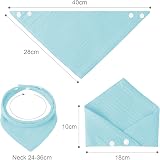 Vicloon Baby Bandana Bibs 8 Pack Adjustable Snaps Drool Bibs Blue Green Gray view 2