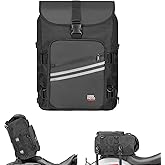 KEMIMOTO Motorcycle Sissy Bar Bag 30L Motorcycle Tail Travel Luggage Bag with Waterproof Rain Cover for Trip Camping Outdoor Motorbike with 4 Straps 1 Shoulder Strap