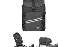 KEMIMOTO Motorcycle Sissy Bar Bag 30L Motorcycle Tail Travel Luggage Bag with Waterproof Rain Cover for Trip Camping Outdoor Motorbike with 4 Straps 1 Shoulder Strap