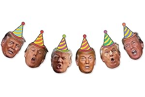 SILVIMA Donald Trump Face Birthday Garland, Funny Trump Portrait Bday Party Decor, Birthday Party Banner for Trump Fan