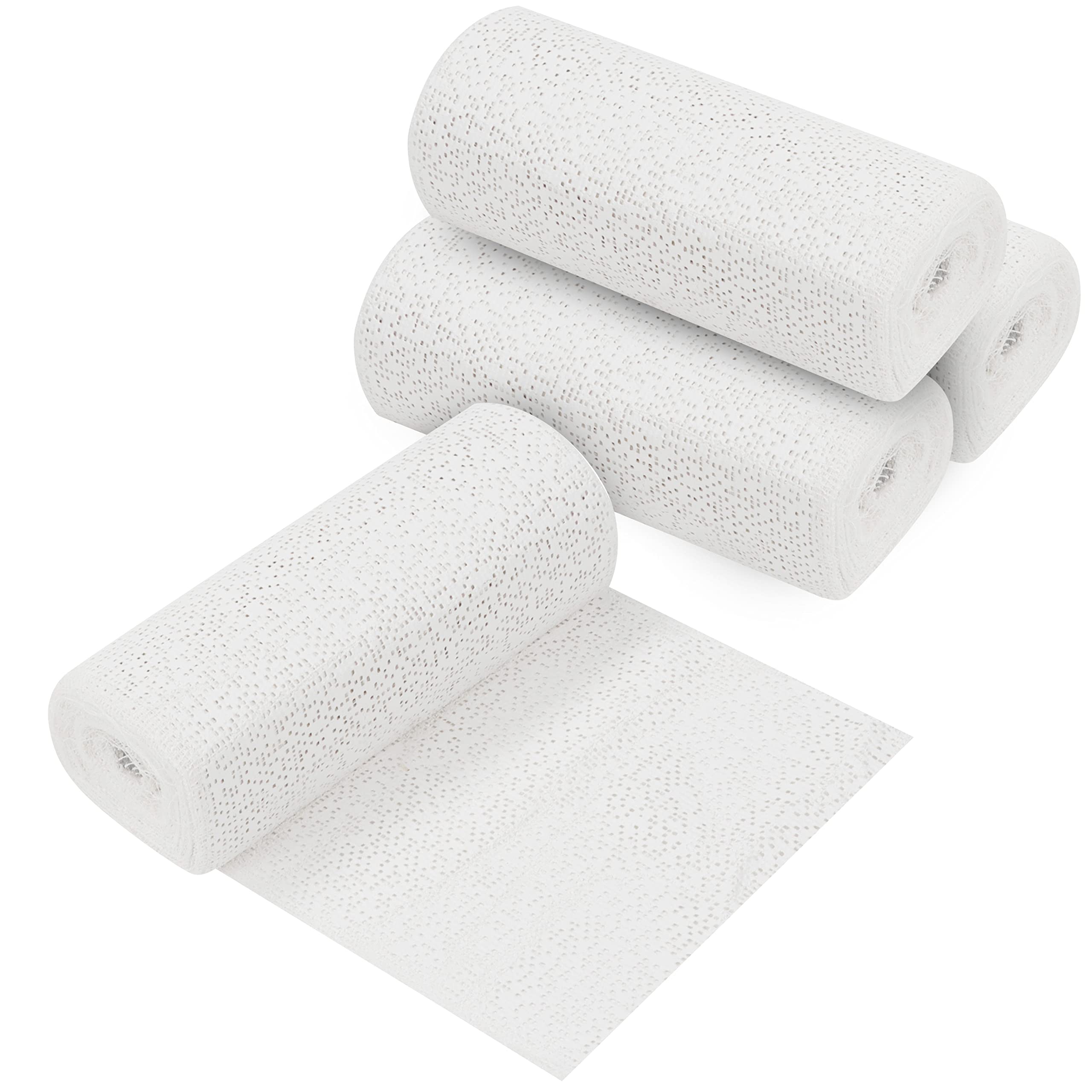 Belle Vous 4 Pack x 5 Yards Modelling Plaster Cloth Rolls - 15cm x 4.57m/5.91 inches - Plaster of Paris Gauze Wrap Cloth Bandages for Art & Craft Projects, Scenery & Mask Moulds, Body & Belly Cast