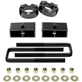 Richeer 3" Front and 2" Rear Leveling Lift Kit for 1995-2004 Tacoma | 3" Front Strut Spacers and 2" Rear Black Leveling Lift Block Kit Extended Square U-Bolts, 3"+2" Height for 1995-2004 Tacoma