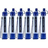 Logest 6 Pack Water Filter Straw - Portable, Compact, Multipurpose Water Purification Device for Outdoor Activities, Emergency Kits, Camping, Travel