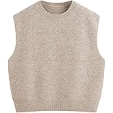 CIDER Women's Knit Sweater Vest Loose Fit Sleeveless Round Neck Oversized Pullover Sweater