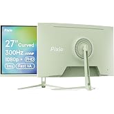 Pixio PXC279 Wave Mint Green 27 inch 300Hz Refresh Rate FHD 1080p Resolution 1650R Curved Fast VA Panel 1ms GTG Response Time Adaptive Sync HDR Curved Gaming Monitor