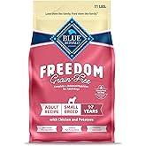 Blue Buffalo Freedom Grain-Free Small Breed Dry Dog Food, Supports High Energy Needs, Made in The USA with Natural Ingredients, Chicken & Potatoes, 11-lb Bag