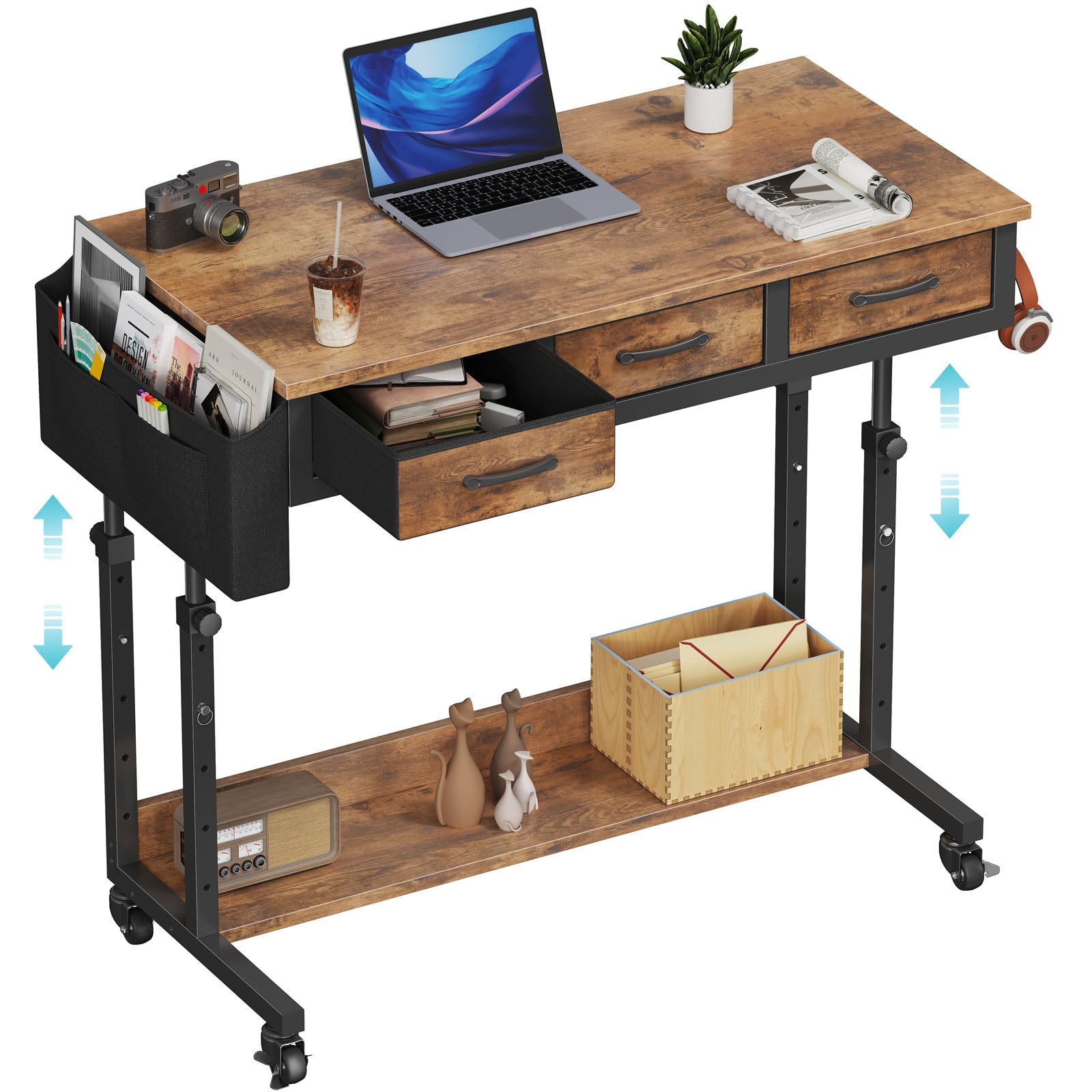 Rolling Standing Desk Adjustable Height with
