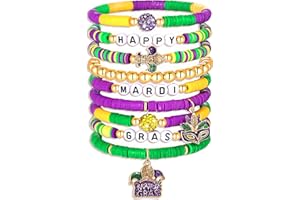 NVENF Rainbow Heishi Bracelets for Women Stackable African Vinyl Disc Bead Stretch Bracelets Bohemia Layered Surfer Bracelets Summer Beach Accessory