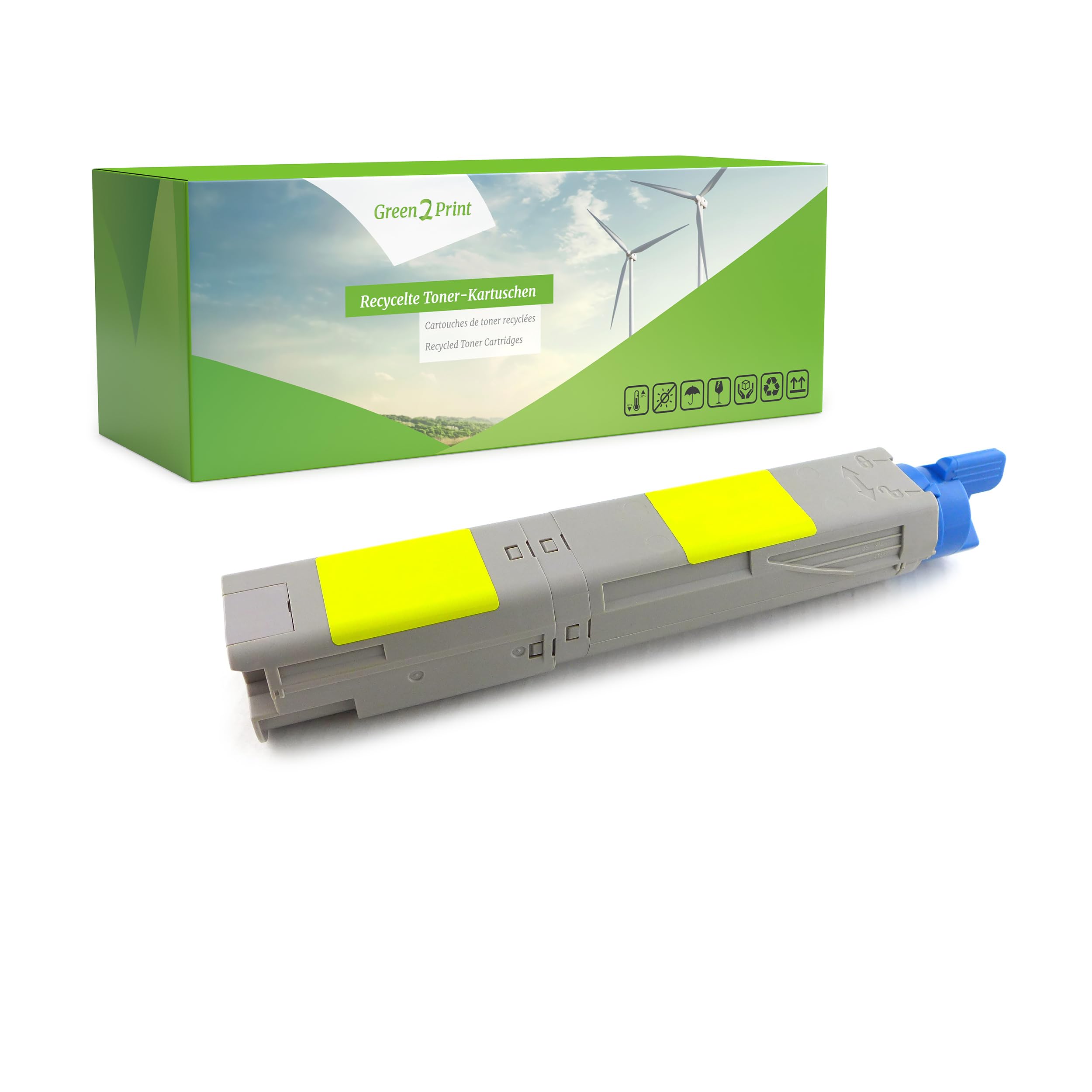 Green2Print Toner yellow 2500 pages replaces OKI 43459329, 43459369 Toner cartridge for OKI MC350, MC360, C3300N, C3400N, C3450, C3530MFP, C3600
