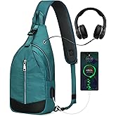 G4Free Sling Bag RFID Blocking Crossbody Sling Backpack Small Shoulder Chest Bag Daypack USB Charger Port Men Women