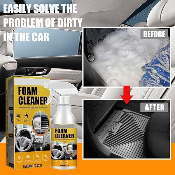 TOHEOK 2PCS PURPOSE FOAM CLEANER, ALL AROUND MASTER FOAM CLEANER,PURPOSE CLEANER FOR CAR, UPHOLSTERY CLEANER FOR CAR SEATS, INTERIOR, CAR SEAT STAIN REMOVER